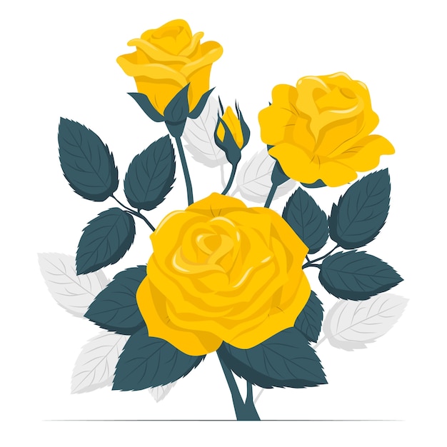 Kostenloser Vektor illustration des rosenblumenkonzepts