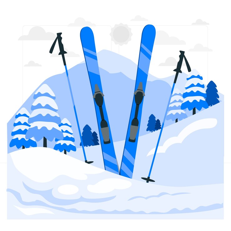 Kostenlose Vektor illustration des skikonzepts
