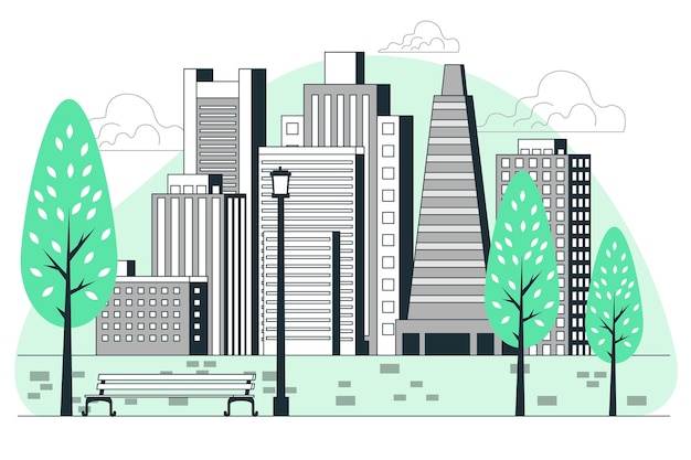 Illustration des Skyline-Konzepts der Stadt