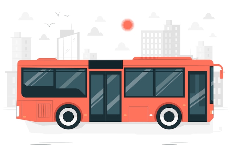 Kostenlose Vektor illustration des stadtbuskonzepts