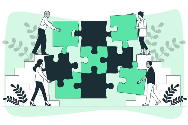 Illustration des Teamwork-Puzzle-Konzepts