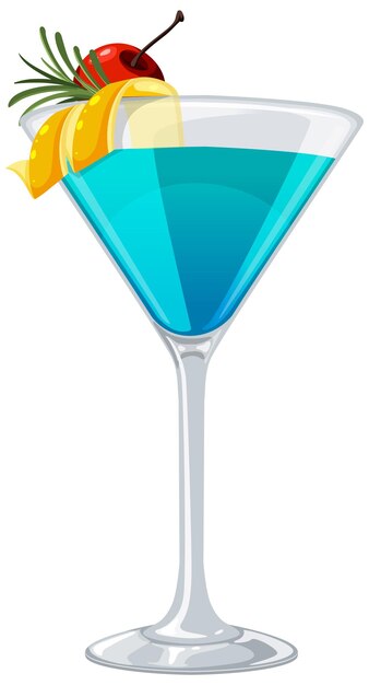 Illustration des tropischen blauen Cocktails