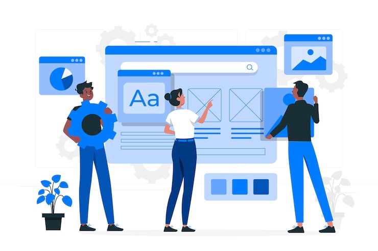 Kostenlose Vektor illustration des ui-ux-designkonzepts