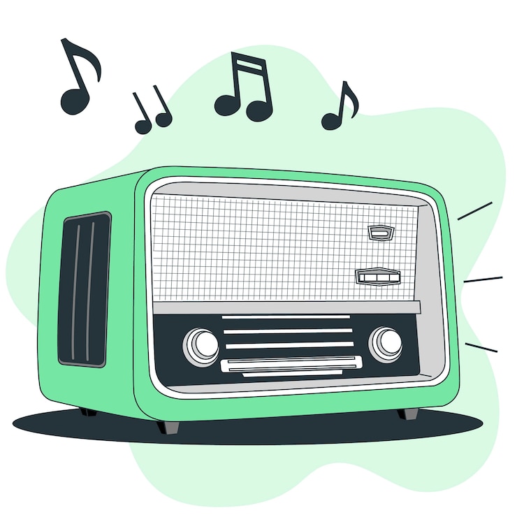 Kostenlose Vektor illustration des vintage-radiokonzepts