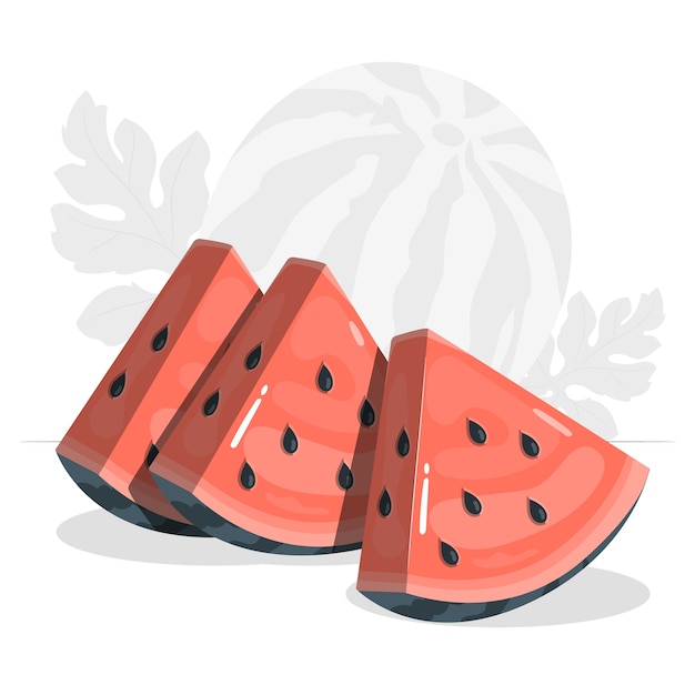 Kostenloser Vektor illustration des wassermelonenscheibenkonzepts