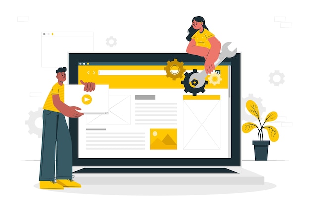 Illustration des Website-Setup-Konzepts
