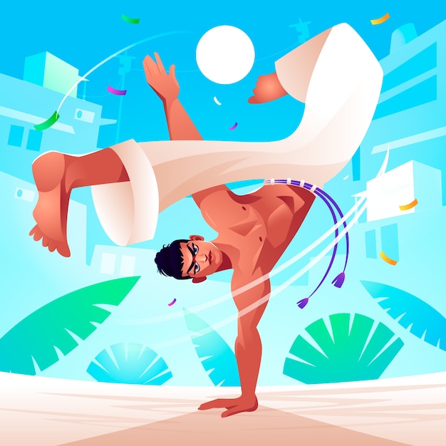 Illustration eines capoeira-tänzers