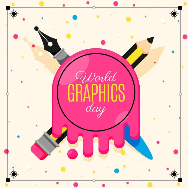 Illustration für den Tag der flachen Weltgrafiken