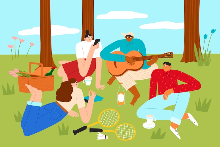 Kostenlose Vektor illustration für die feier des internationalen picknicktages