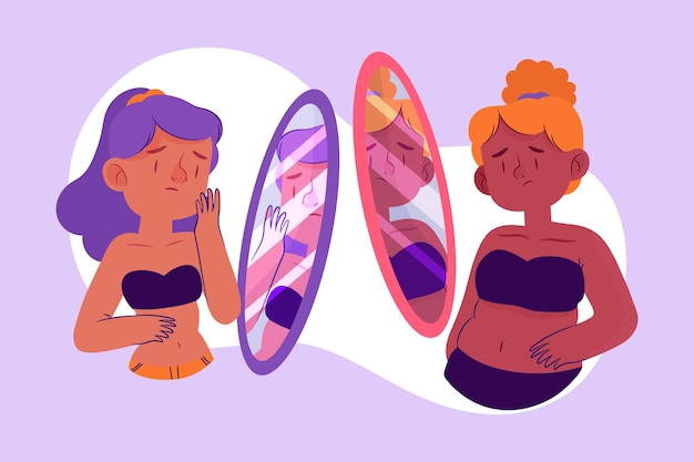 Illustration mit geringem Selbstwertgefühl