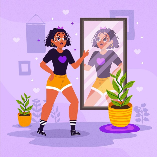 Illustration mit hohem Selbstwertgefühl
