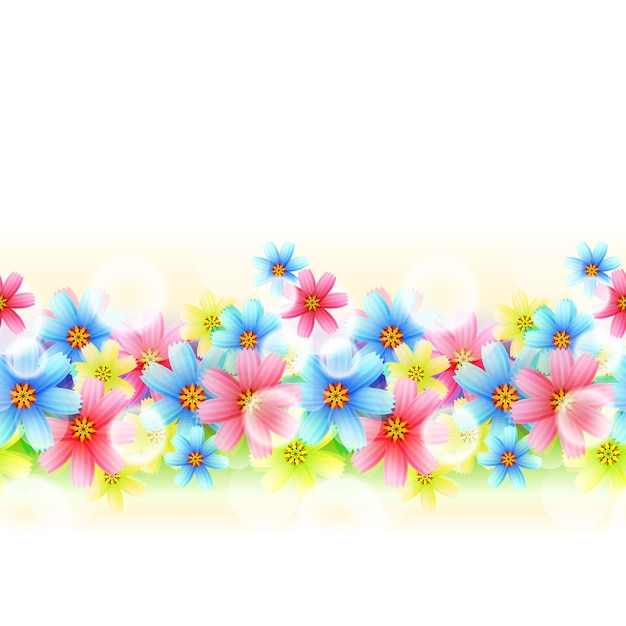 Illustration Nahtlose schöne Blumengrenze lokalisiert auf Weiß