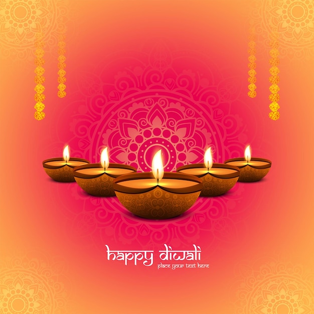 Kostenloser Vektor illustration oder grußkarte für glücklichen diwali-festivalfeiertagshintergrund