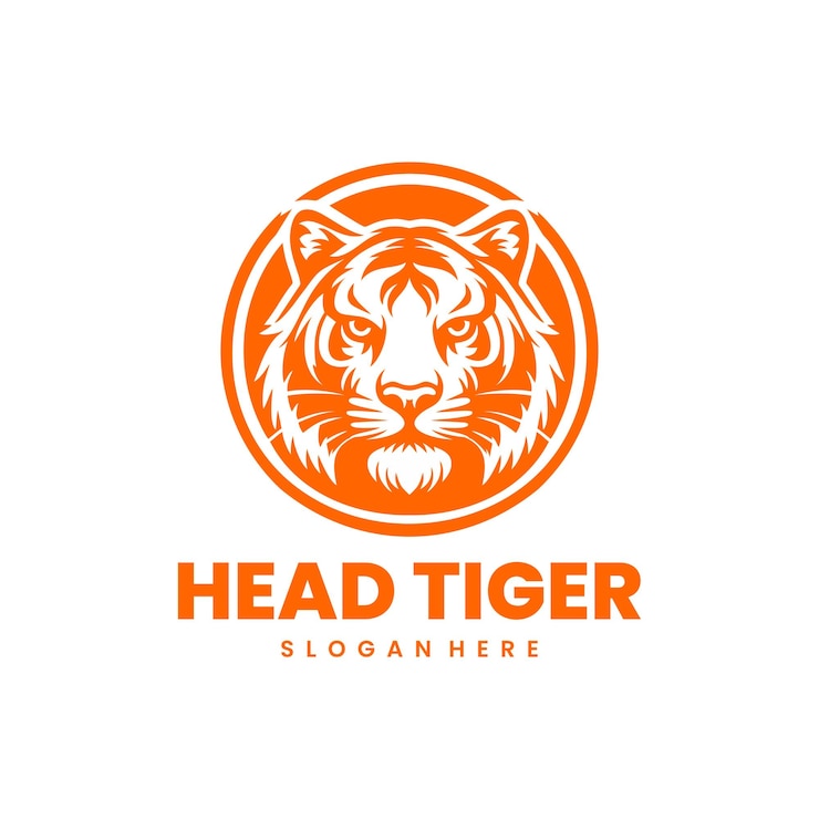 Kostenlose Vektor illustration silhouette kopf tiger logo-design