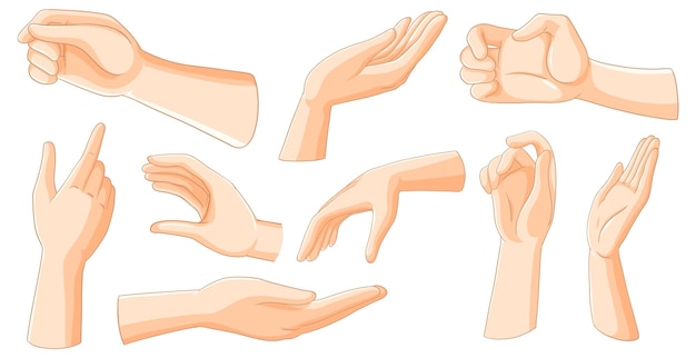 Illustration verschiedener Handgesten