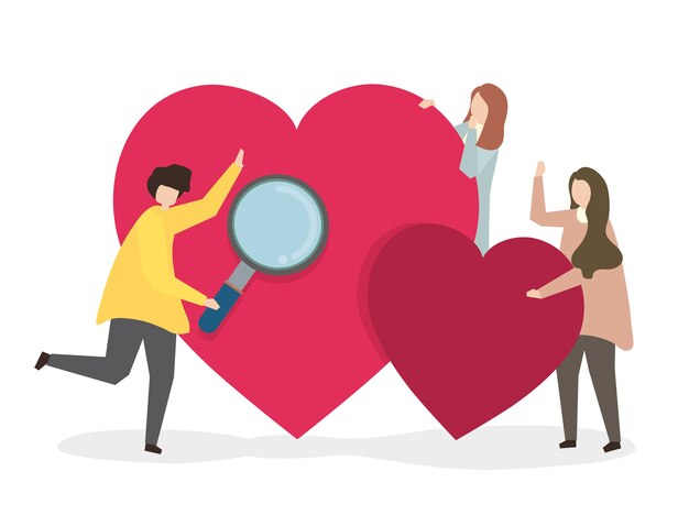 Kostenlos Vektor Illustration Von Den Leuten Die Nach Liebe Suchen