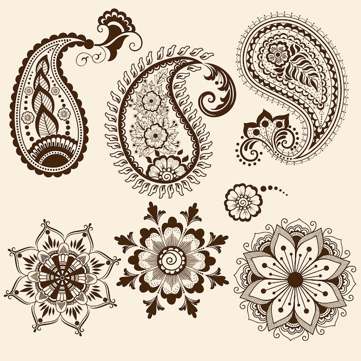 Kostenlose Vektor illustration von mehndi-verzierung