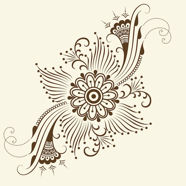 Kostenlose Vektor illustration von mehndi-verzierung