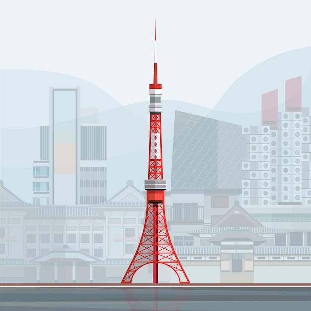 Kostenloser Vektor illustration von tokyo tower