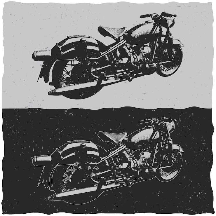 Kostenlose Vektor illustration von vintage-motorrädern