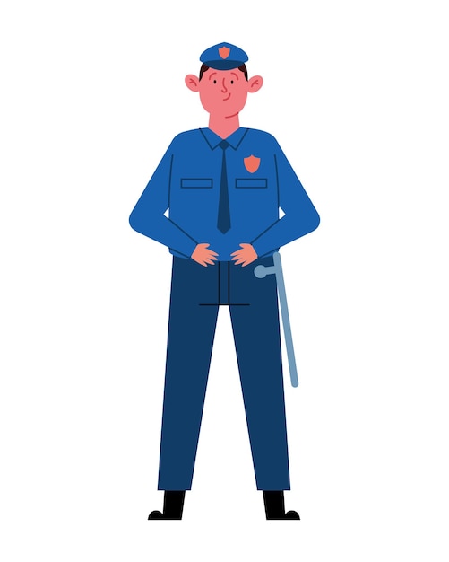Kostenloser Vektor illustration zum polizeitag mit einem polizisten