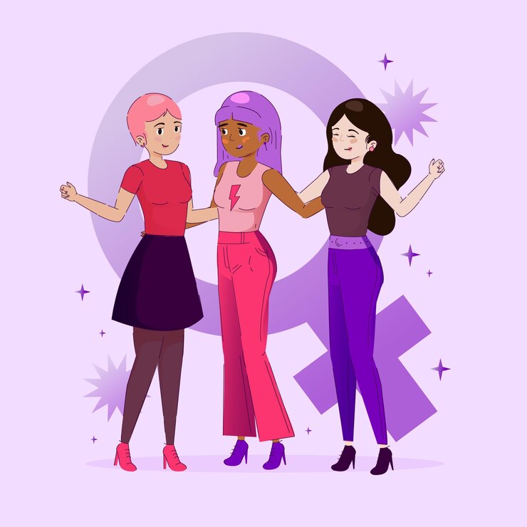 Kostenlose Vektor illustration zum tag der gleichstellung der frauen mit farbverlauf