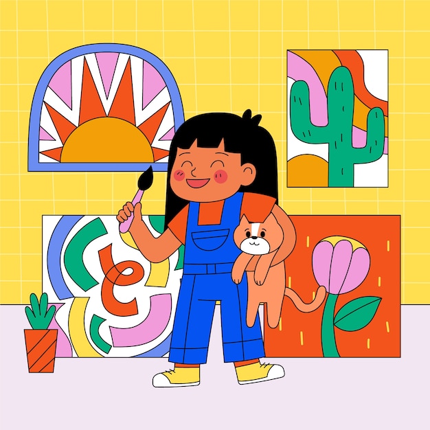 Illustration zum Welttag der flachen Kunst