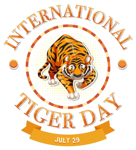 Illustration zur feier des internationalen tag des tigers