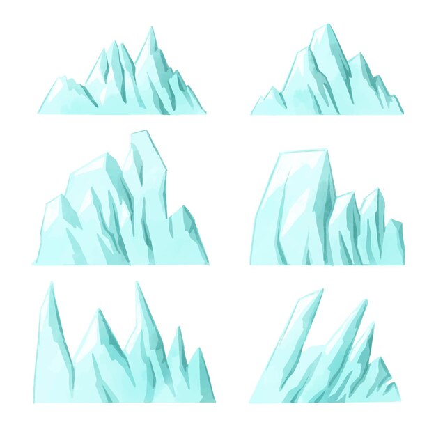 Kostenloser Vektor illustrationskonzept der eisbergsammlung