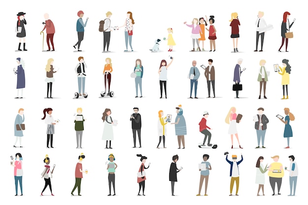 Illustrationssatz des menschlichen Avataravektors