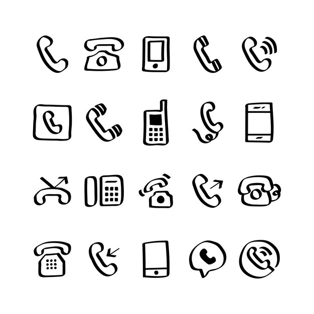 Illustrationssatz Telefonikonen