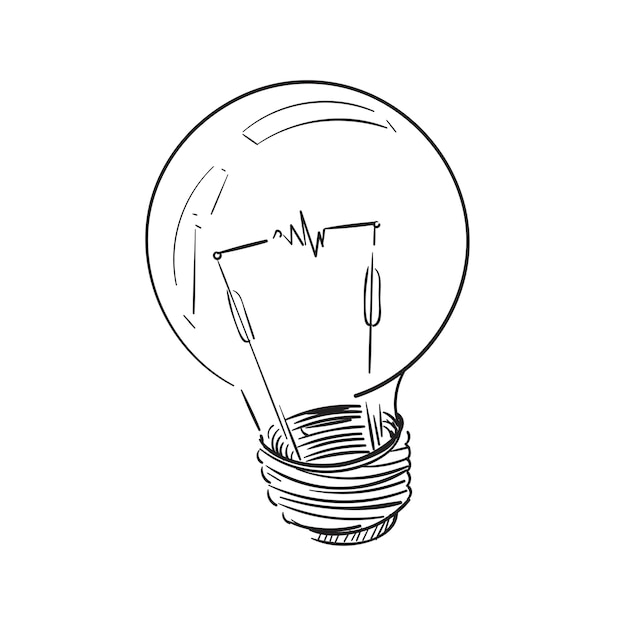 Kostenloser Vektor illustrationszeichnung der glühlampe