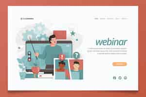 Kostenloser Vektor illustrierte webinar-landingpage