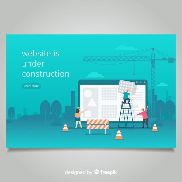 Kostenloser Vektor im bau landing-page-vorlage