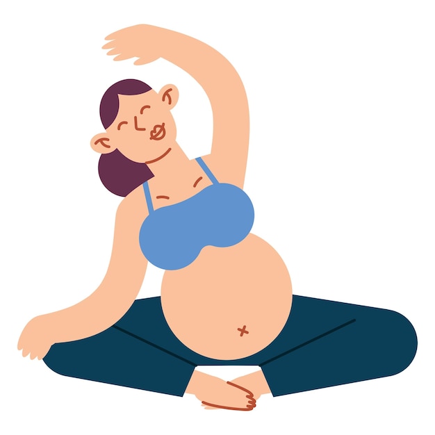 Kostenloser Vektor im schwangeren monat yoga machen
