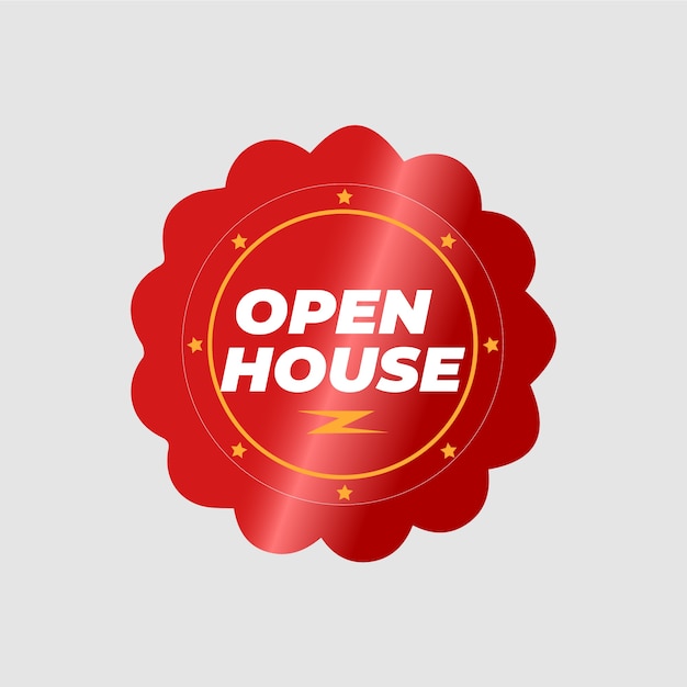 Kostenloser Vektor immobilien open house label konzept