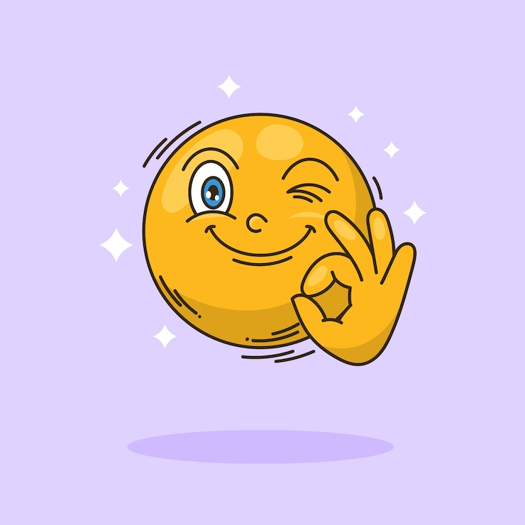 Kostenlose Vektor in ordnung, emoji-illustration