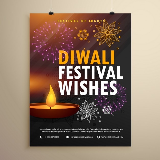 Indian diwalifest gruß flyer template-design