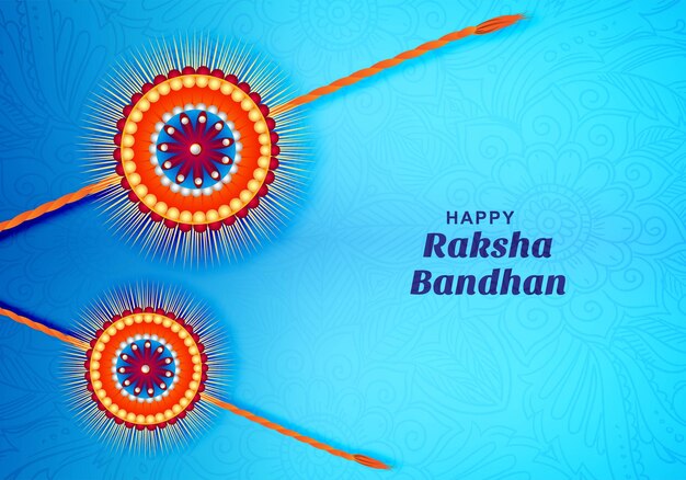 Indische Festival-Raksha-Bandhan-Grußkarte auf blauem Hintergrund