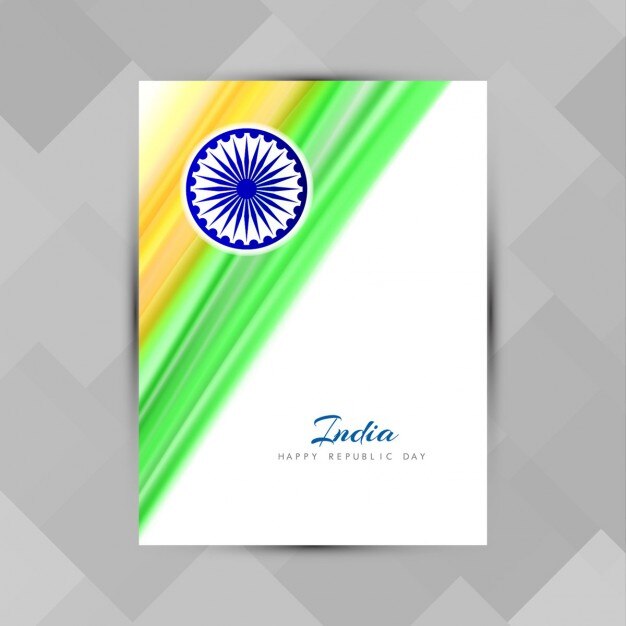 Indische flagge thema broschüre vorlage