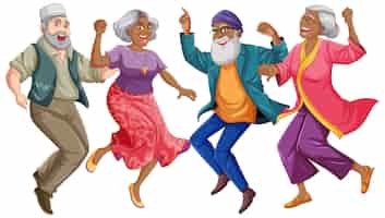 Kostenloser Vektor indische menschen mittleren alters tanzen zusammen