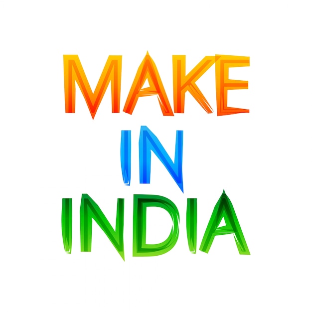 Kostenloser Vektor indische tri farbe mit nachricht machen in indien