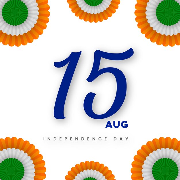 Indischer Unabhängigkeitstag 15. August National Poster Orange Blau Grün Social Media Poster Banner Free Vector