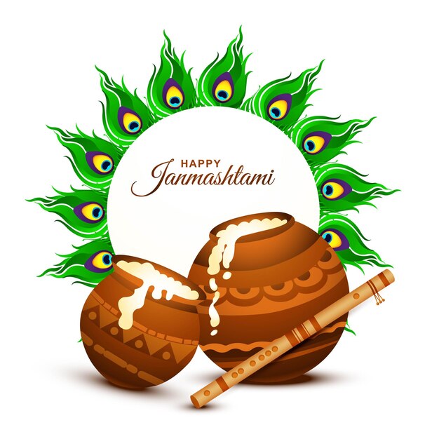 Indisches Festival des janmashtami-Feierkartenhintergrundes