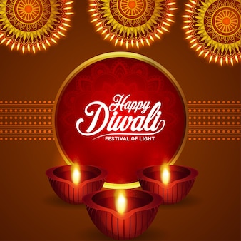 Indisches festival des lichts glückliche diwali-feier-grußkarte
