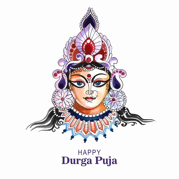 Indisches Religionsfest Durga Puja Gesichtskartenhintergrund