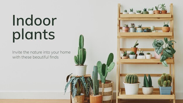 Indoor-Gartenarbeitsschablonenvektor mit kleinen Zimmerpflanzen