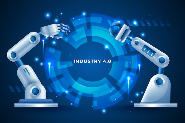 Kostenloser Vektor industrie-4.0-hintergrundkonstruktion