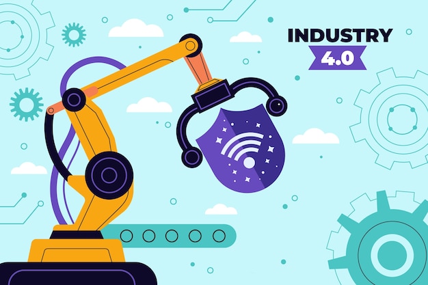 Kostenloser Vektor industrie-4.0-hintergrundkonstruktion