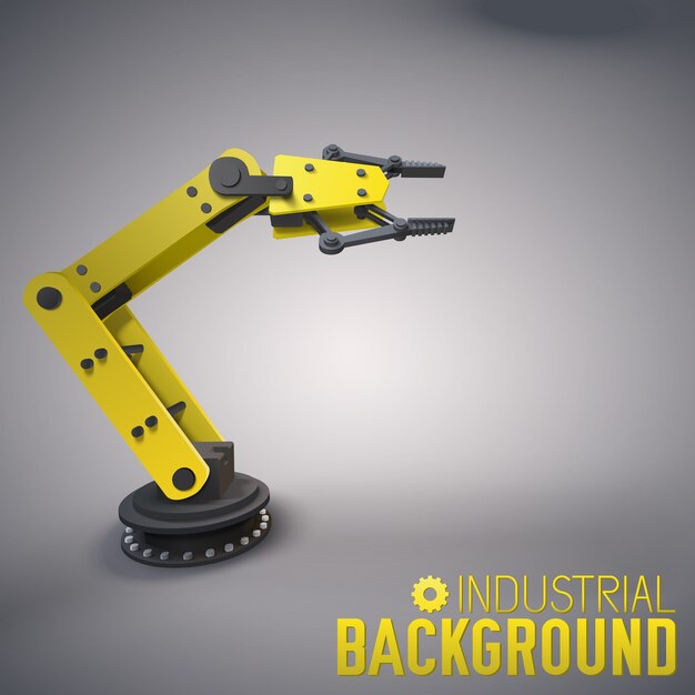 Industrieller Hintergrund mit 3D-Roboterarm